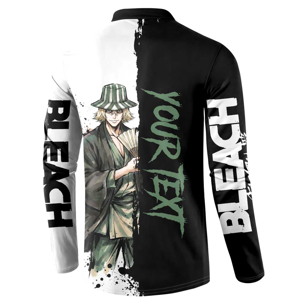 Personalized Kisuke Urahara Button Sweatshirt Ink Splash Anime Brush Style