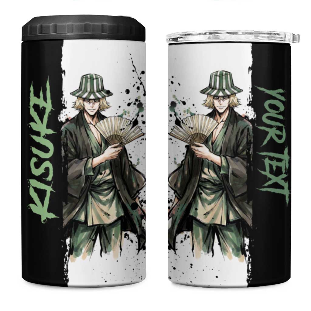Personalized Kisuke Urahara 4 in 1 Can Cooler Tumbler Ink Splash Anime Brush Style