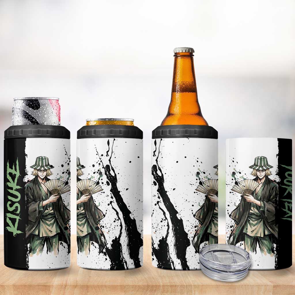 Personalized Kisuke Urahara 4 in 1 Can Cooler Tumbler Ink Splash Anime Brush Style