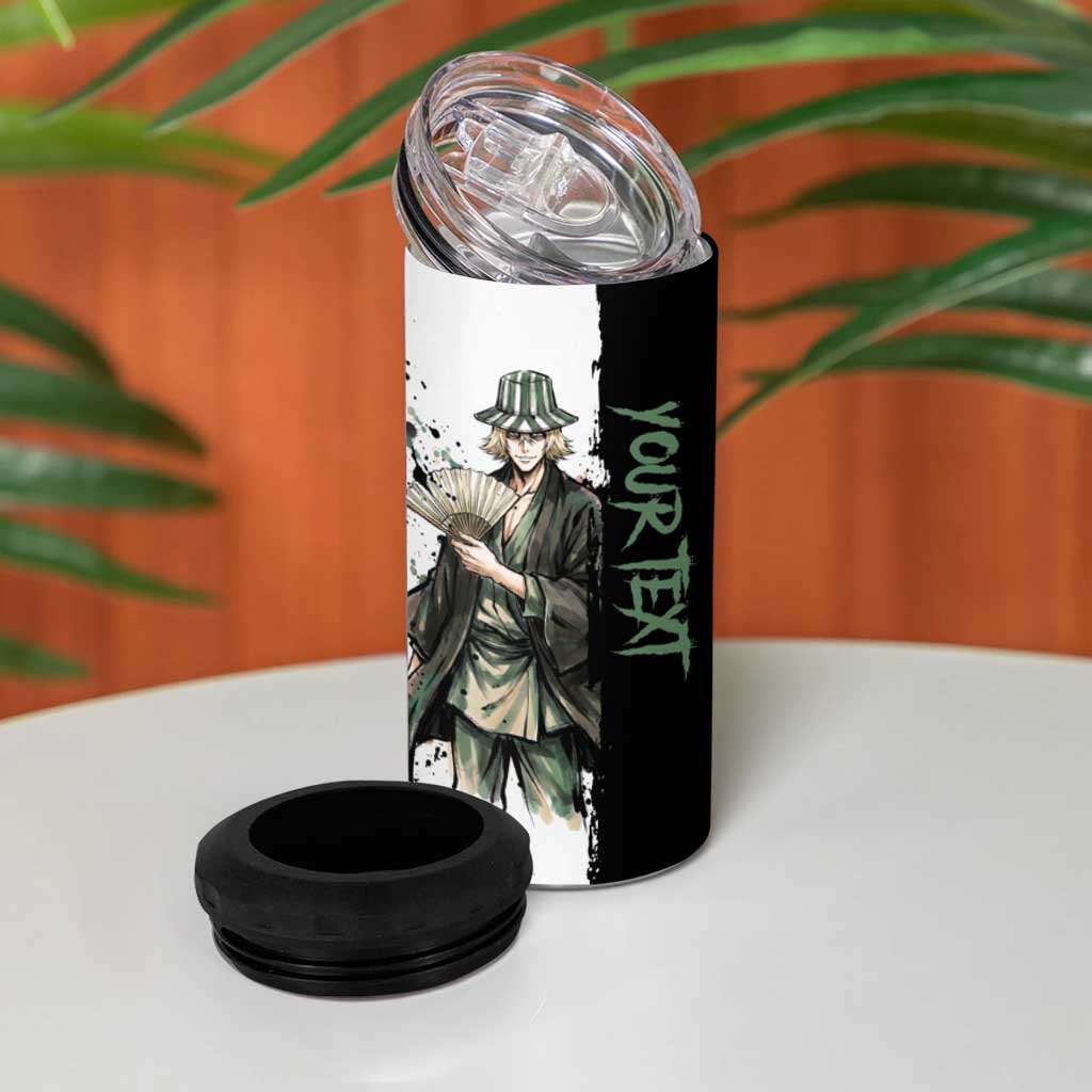 Personalized Kisuke Urahara 4 in 1 Can Cooler Tumbler Ink Splash Anime Brush Style