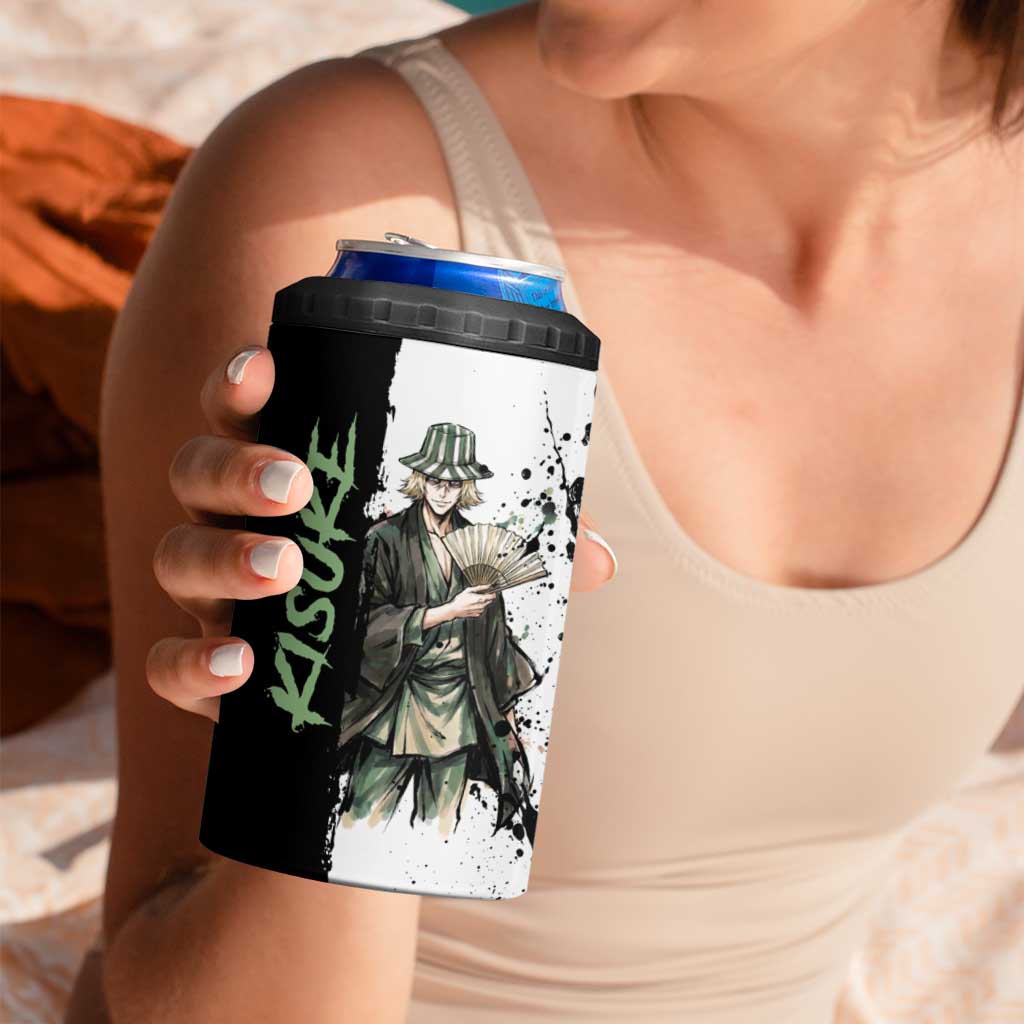 Personalized Kisuke Urahara 4 in 1 Can Cooler Tumbler Ink Splash Anime Brush Style