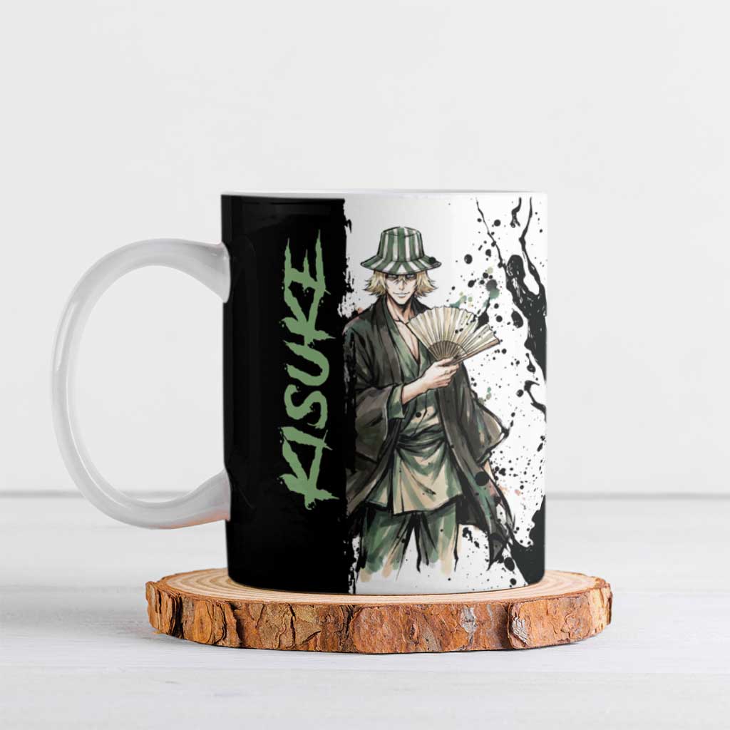 Personalized Kisuke Urahara Ceramic Mug Ink Splash Anime Brush Style