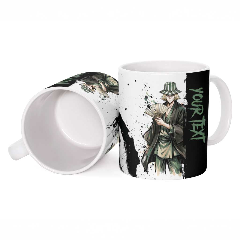 Personalized Kisuke Urahara Ceramic Mug Ink Splash Anime Brush Style