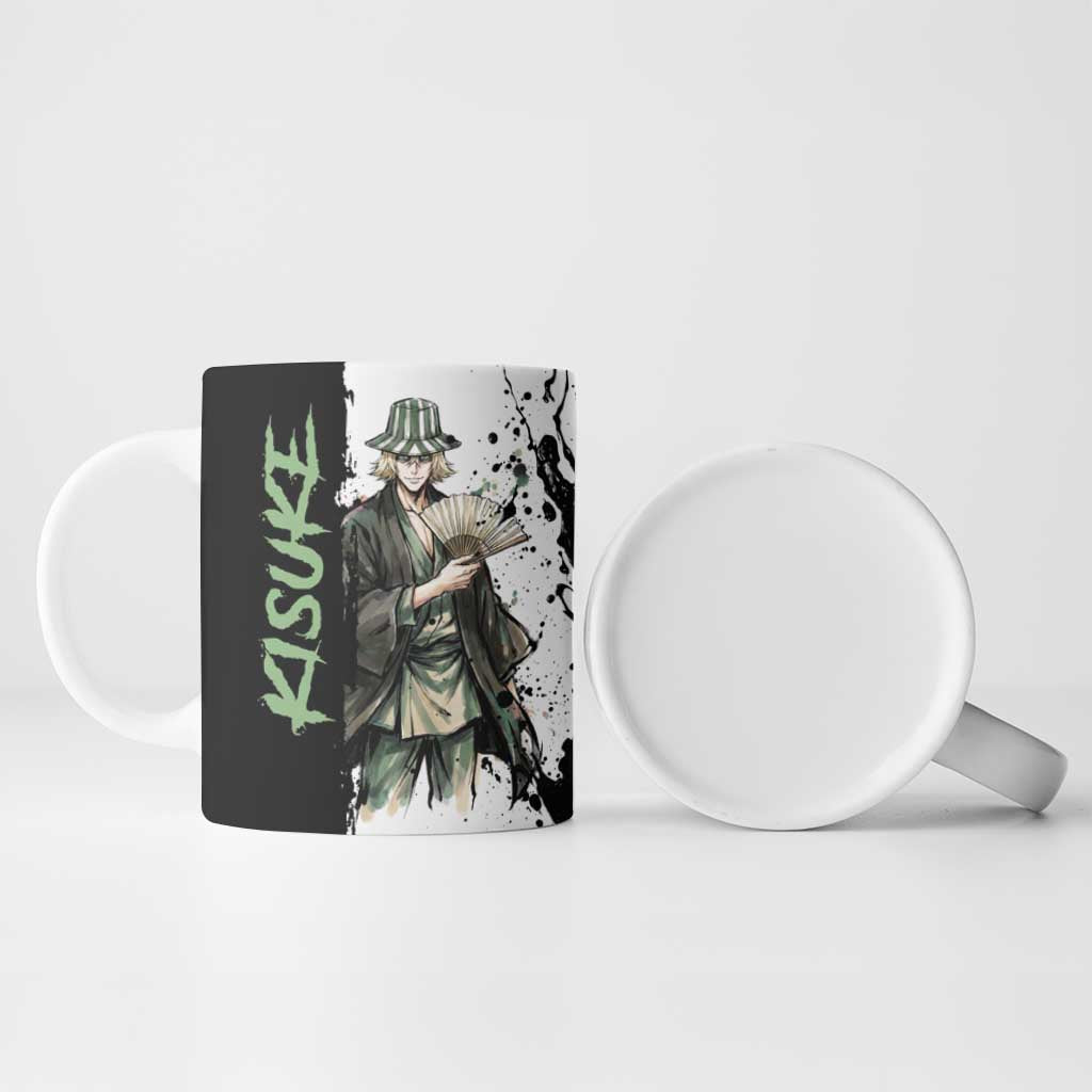 Personalized Kisuke Urahara Ceramic Mug Ink Splash Anime Brush Style