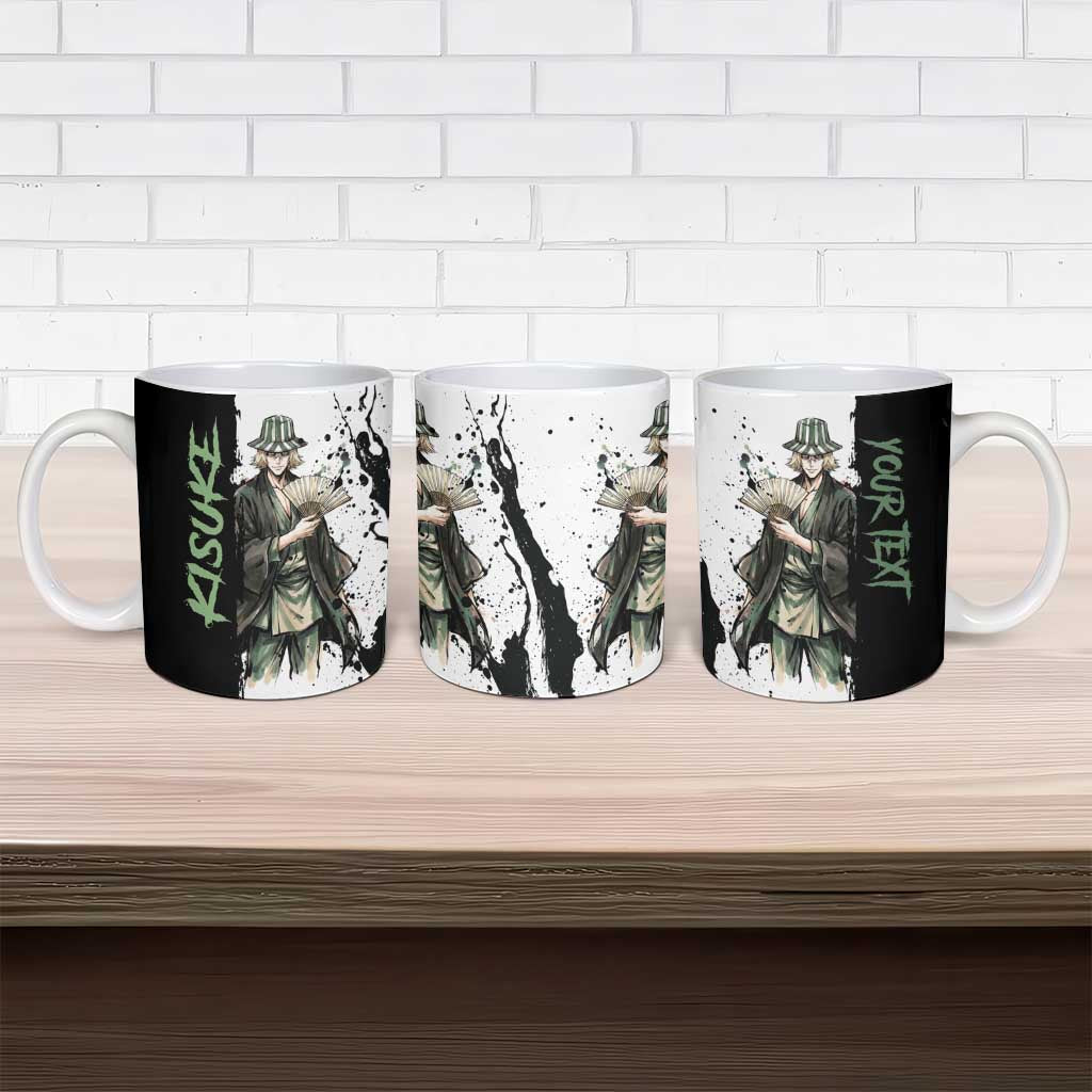 Personalized Kisuke Urahara Ceramic Mug Ink Splash Anime Brush Style