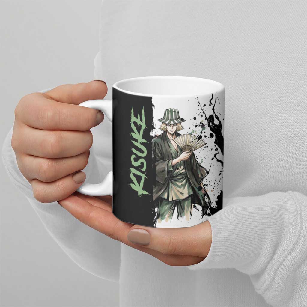 Personalized Kisuke Urahara Ceramic Mug Ink Splash Anime Brush Style