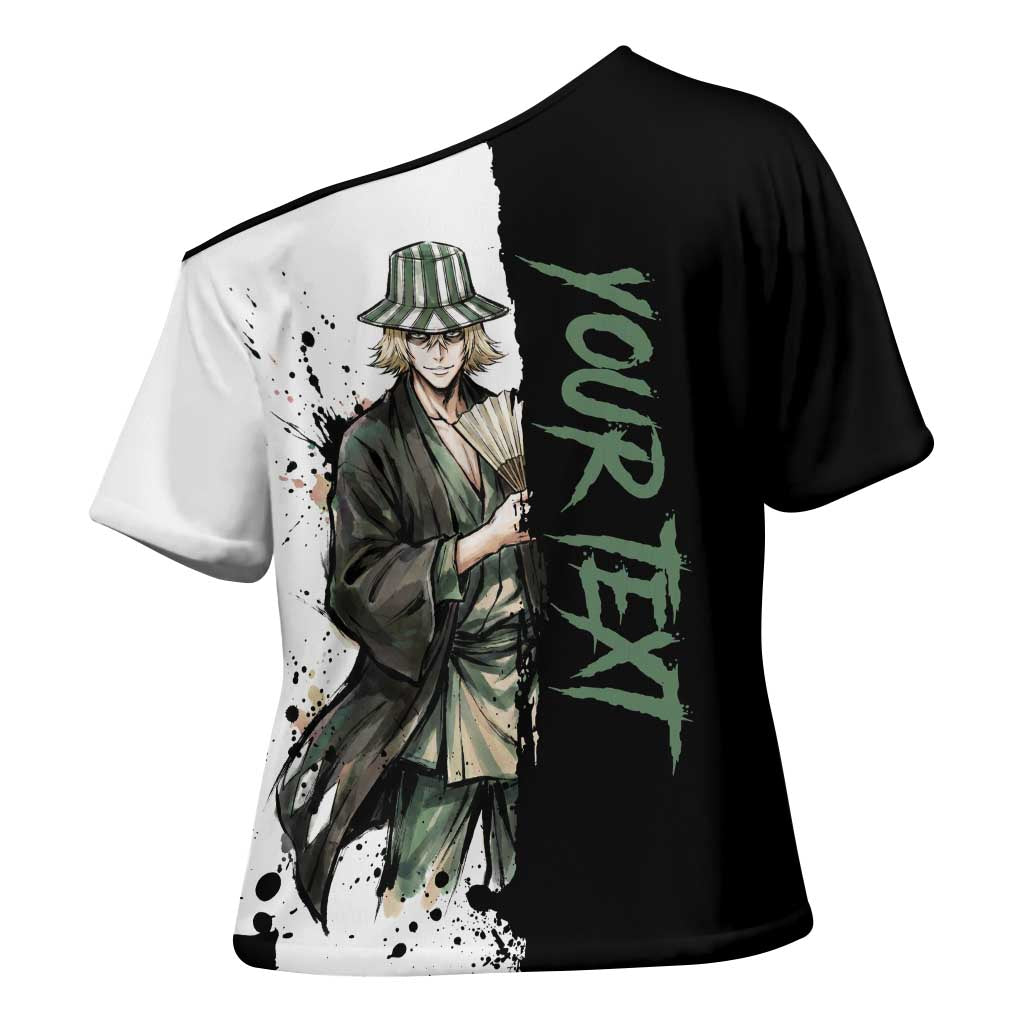 Personalized Kisuke Urahara Cross Shoulder Shirt Ink Splash Anime Brush Style