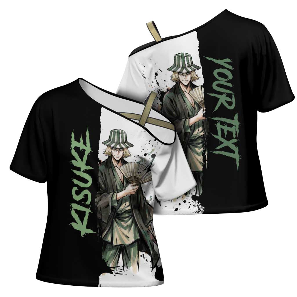 Personalized Kisuke Urahara Cross Shoulder Shirt Ink Splash Anime Brush Style