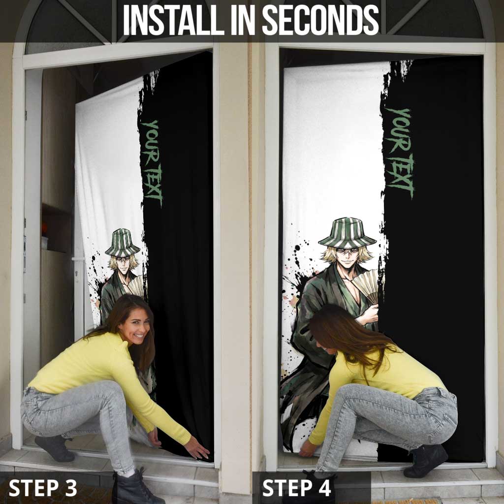 Personalized Kisuke Urahara Door Cover Ink Splash Anime Brush Style