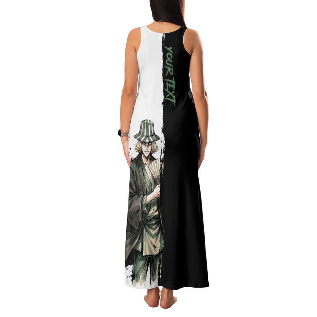 Personalized Kisuke Urahara Family Matching Tank Maxi Dress and Hawaiian Shirt Ink Splash Anime Brush Style