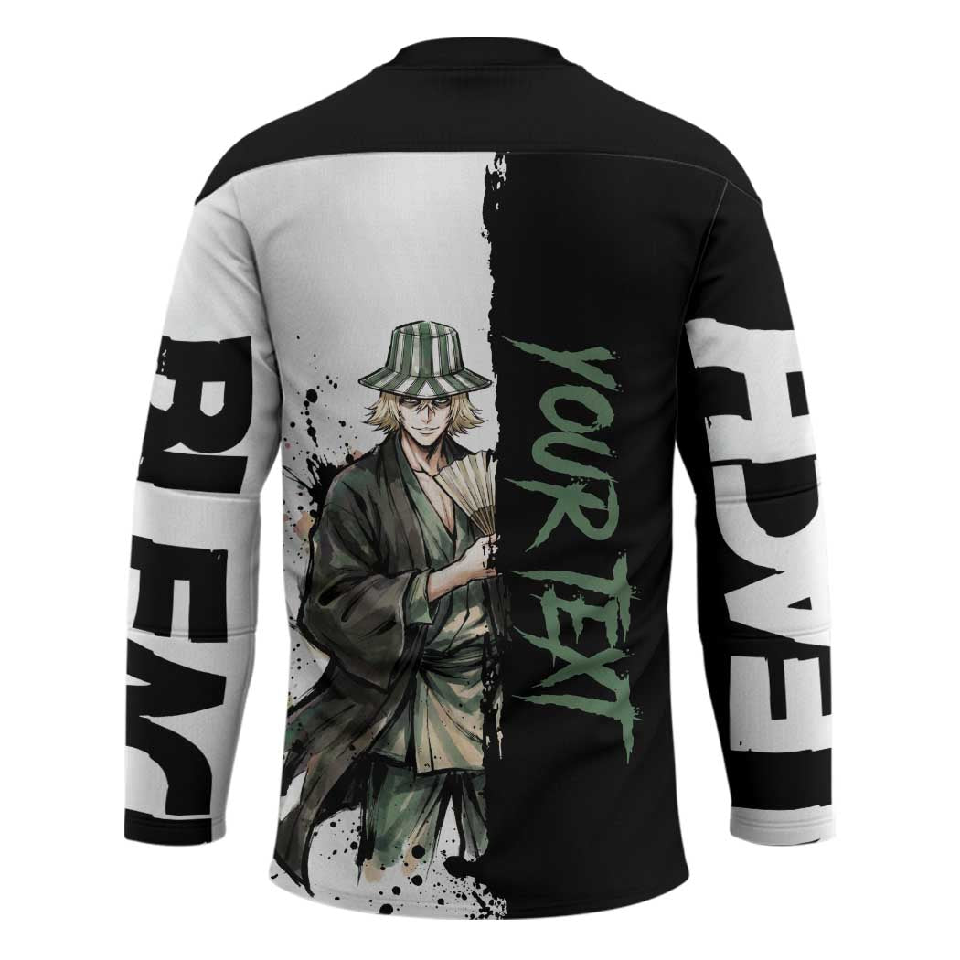 Personalized Kisuke Urahara Hockey Jersey Ink Splash Anime Brush Style