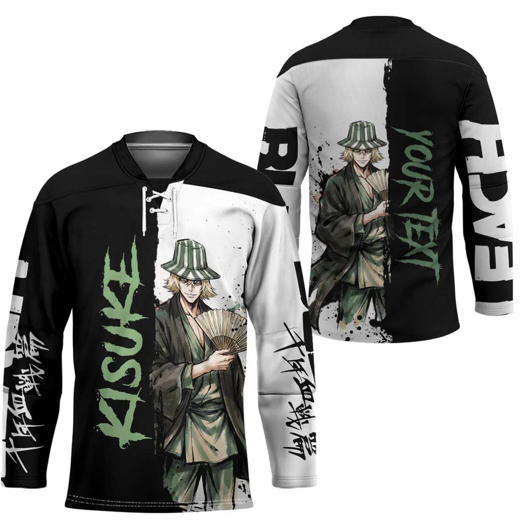 Personalized Kisuke Urahara Hockey Jersey Ink Splash Anime Brush Style