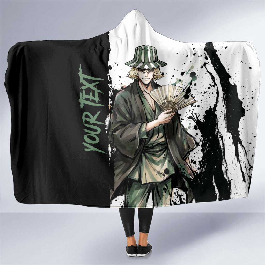 Personalized Kisuke Urahara Hooded Blanket Ink Splash Anime Brush Style
