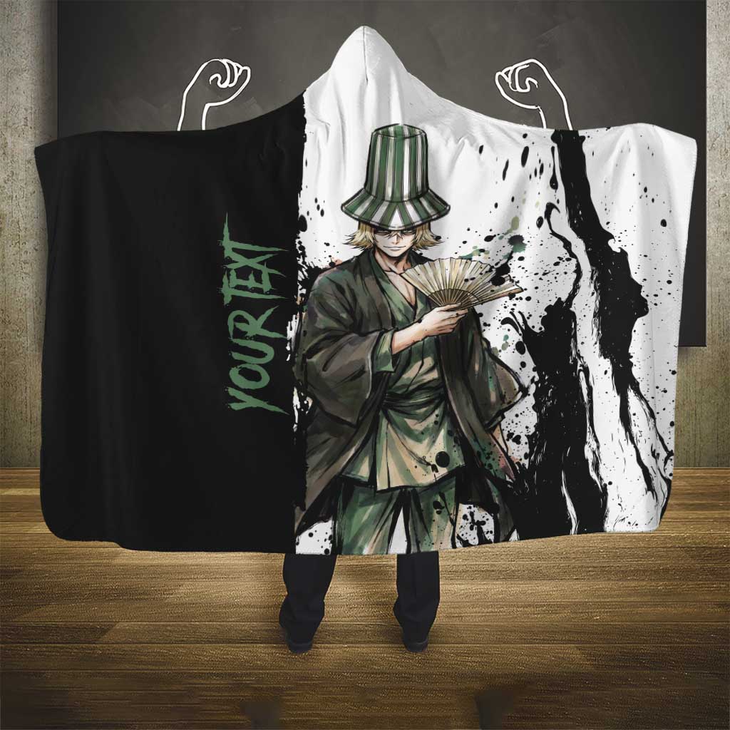 Personalized Kisuke Urahara Hooded Blanket Ink Splash Anime Brush Style
