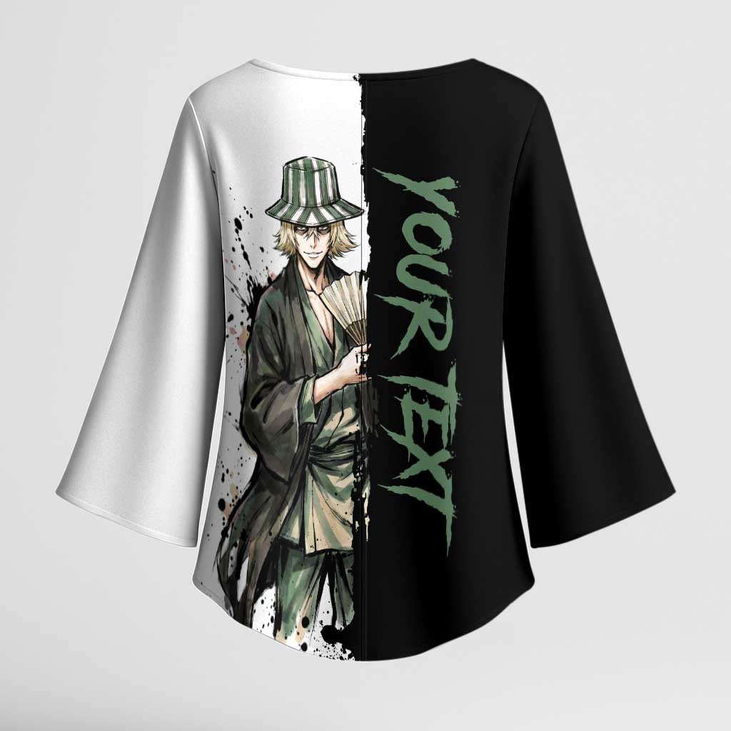 Personalized Kisuke Urahara Kimono Sleeve Blouse Ink Splash Anime Brush Style