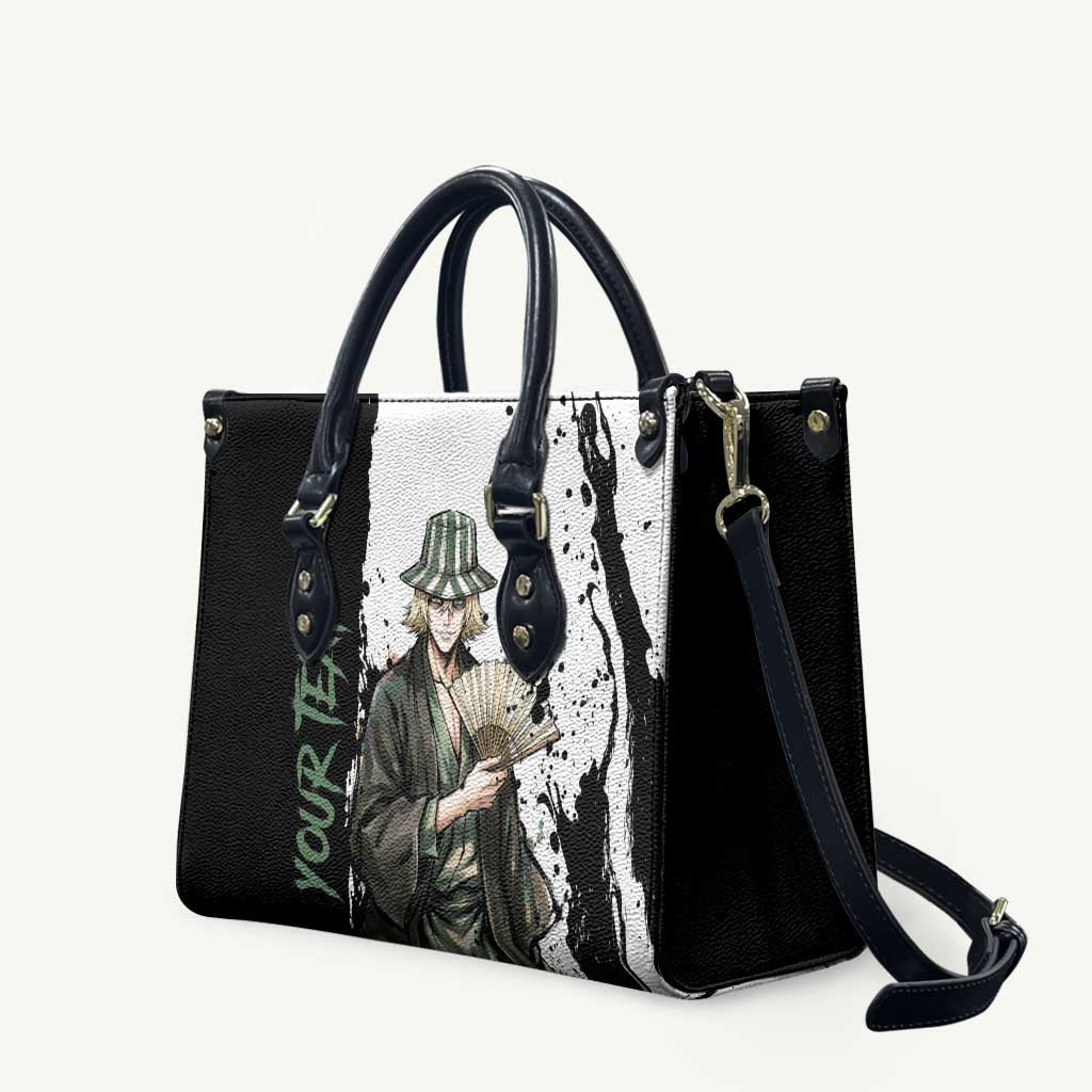 Personalized Kisuke Urahara Leather Bag Ink Splash Anime Brush Style