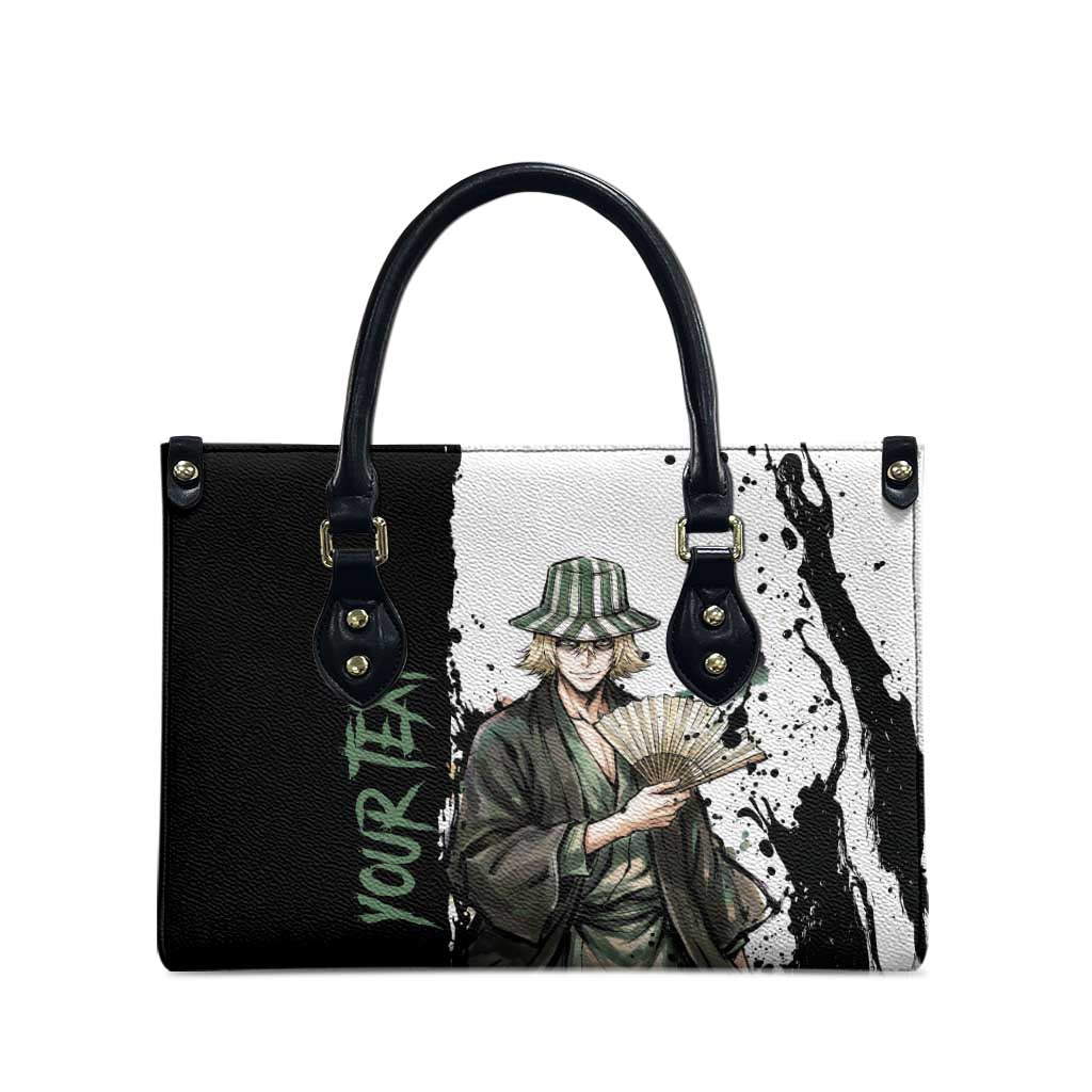 Personalized Kisuke Urahara Leather Bag Ink Splash Anime Brush Style