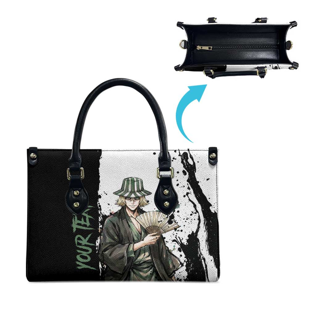 Personalized Kisuke Urahara Leather Bag Ink Splash Anime Brush Style