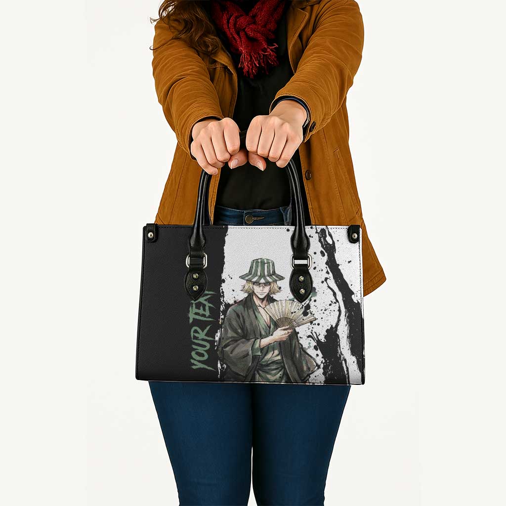 Personalized Kisuke Urahara Leather Bag Ink Splash Anime Brush Style