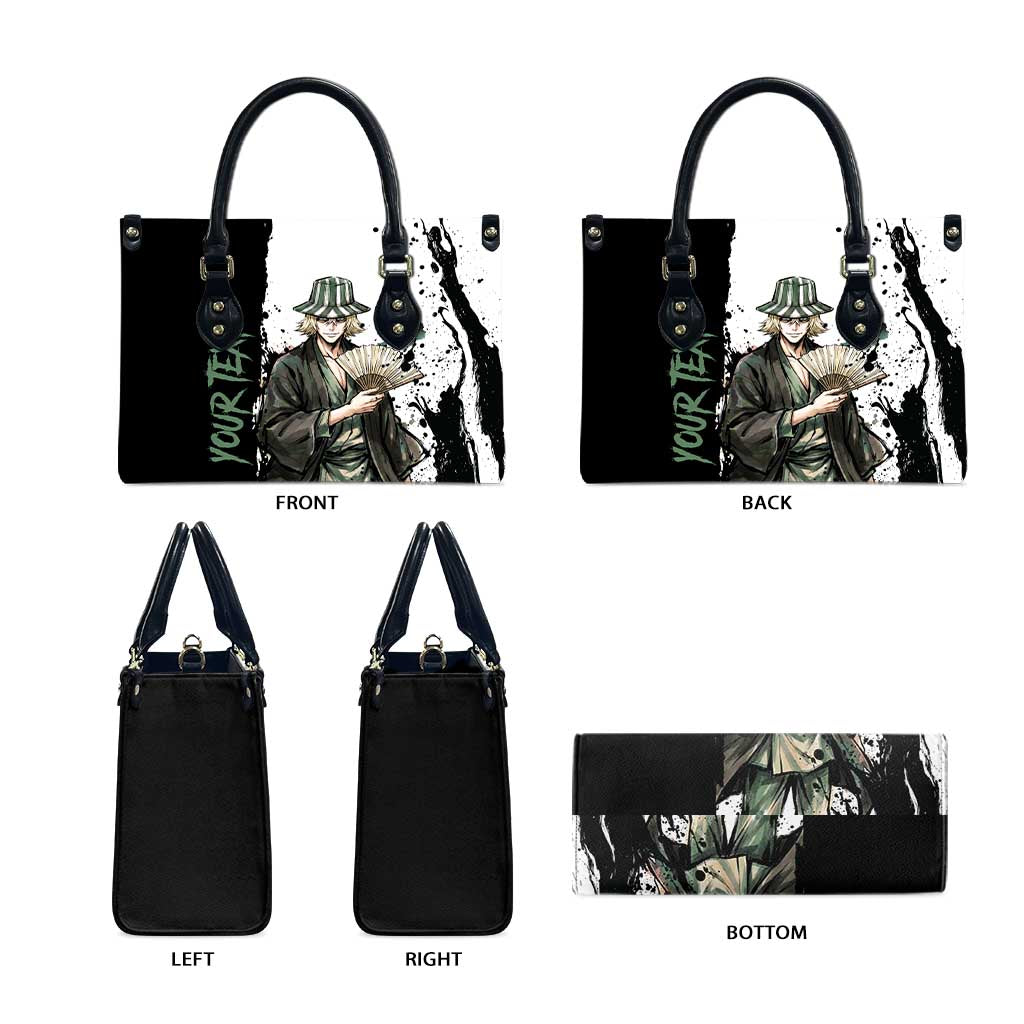 Personalized Kisuke Urahara Leather Bag Ink Splash Anime Brush Style