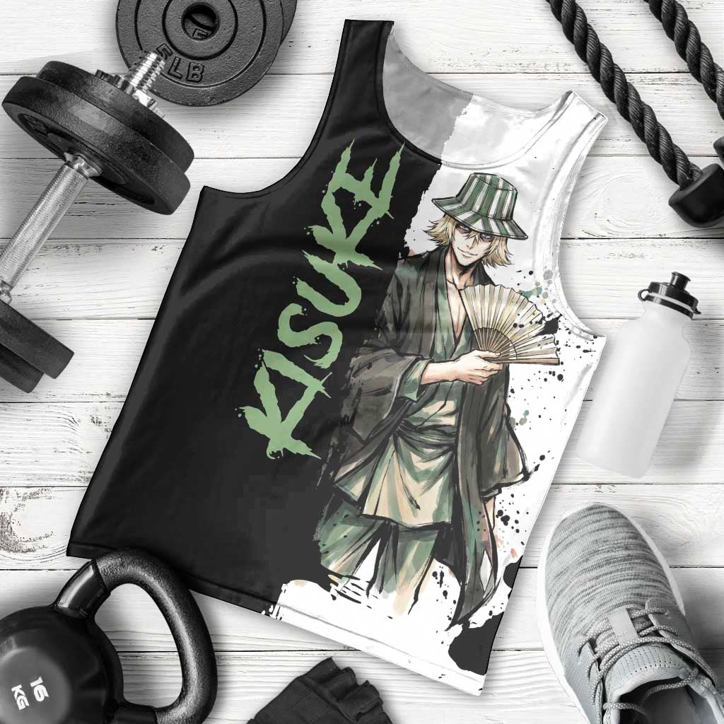 Personalized Kisuke Urahara Men Tank Top Ink Splash Anime Brush Style