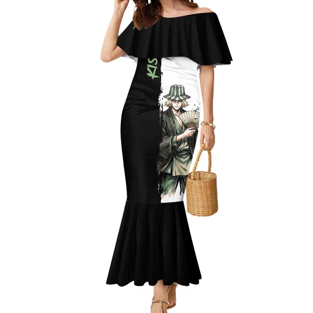 Personalized Kisuke Urahara Mermaid Dress Ink Splash Anime Brush Style