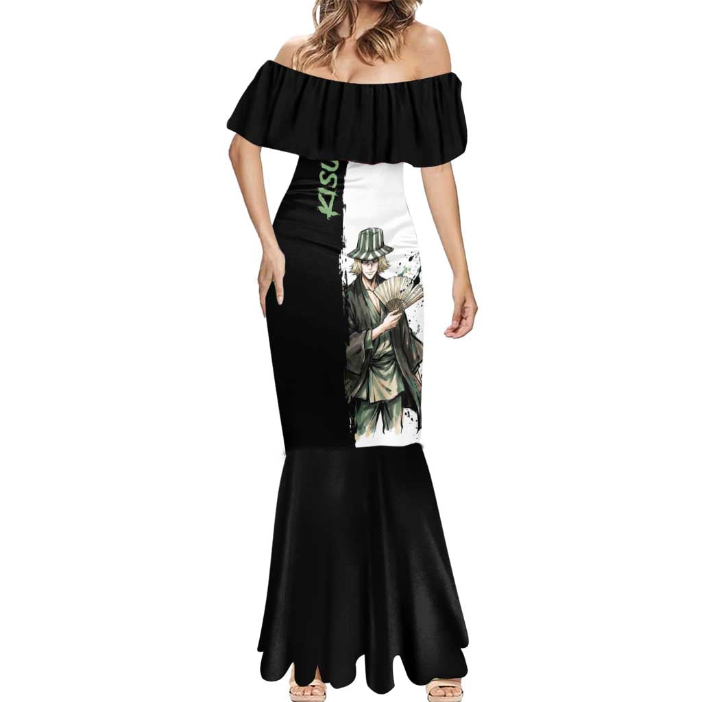 Personalized Kisuke Urahara Mermaid Dress Ink Splash Anime Brush Style
