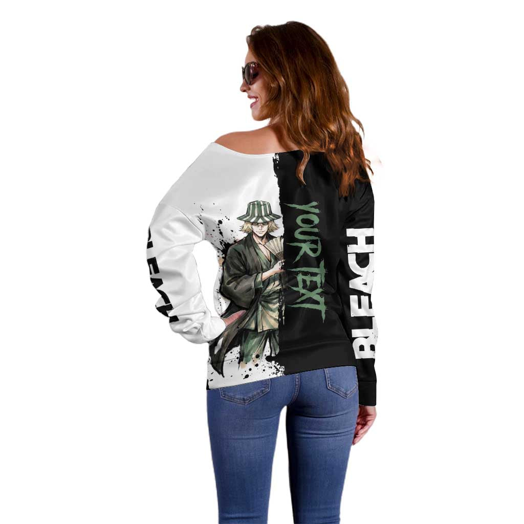 Personalized Kisuke Urahara Off Shoulder Sweater Ink Splash Anime Brush Style
