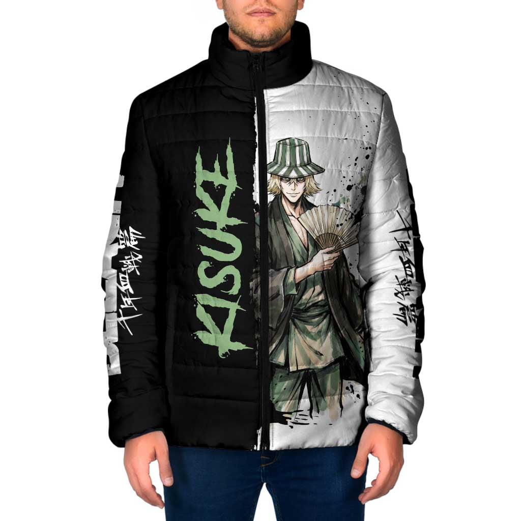 Personalized Kisuke Urahara Padded Jacket Ink Splash Anime Brush Style