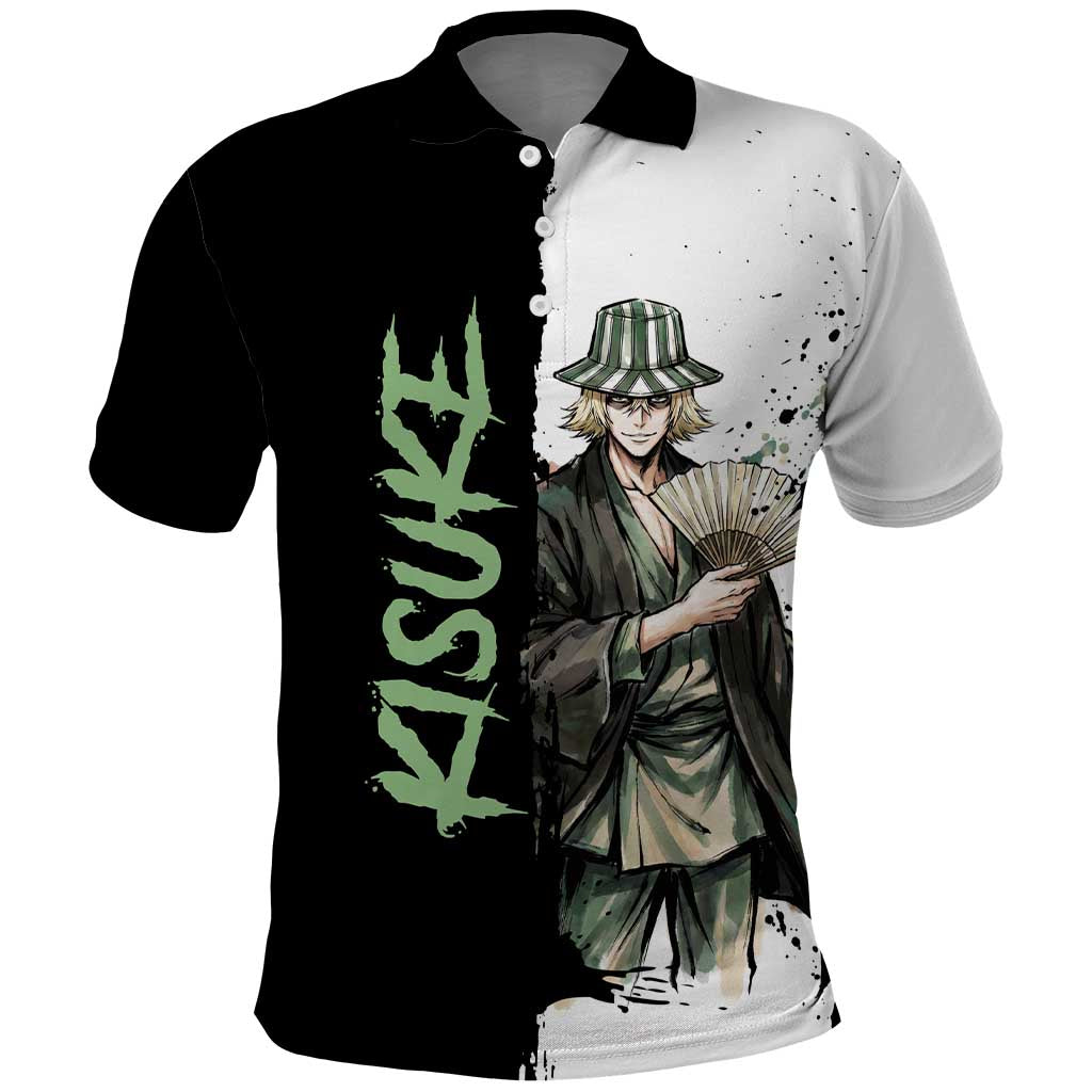 Personalized Kisuke Urahara Polo Shirt Ink Splash Anime Brush Style