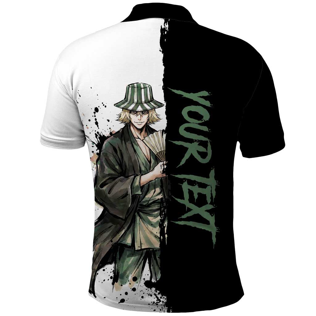 Personalized Kisuke Urahara Polo Shirt Ink Splash Anime Brush Style