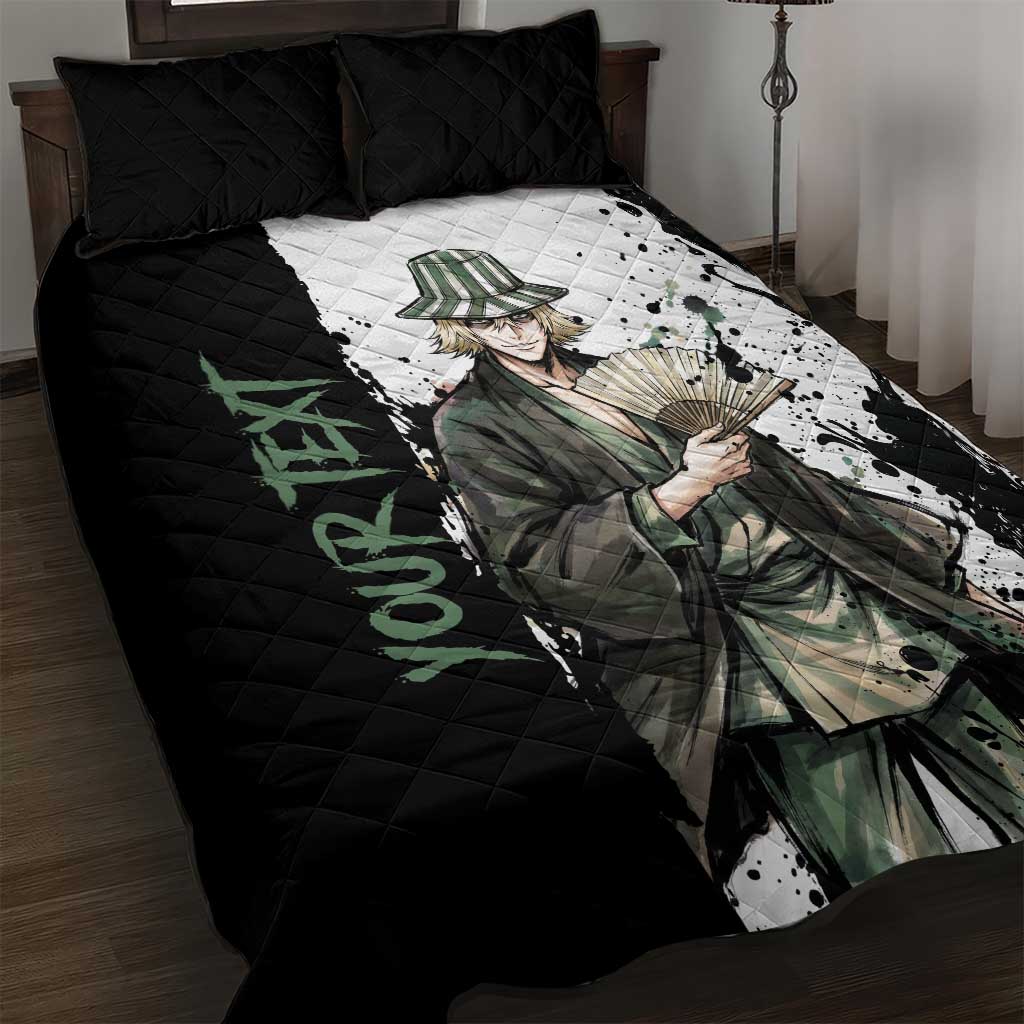 Personalized Kisuke Urahara Quilt Bed Set Ink Splash Anime Brush Style