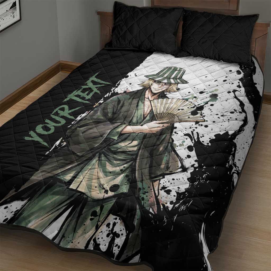 Personalized Kisuke Urahara Quilt Bed Set Ink Splash Anime Brush Style