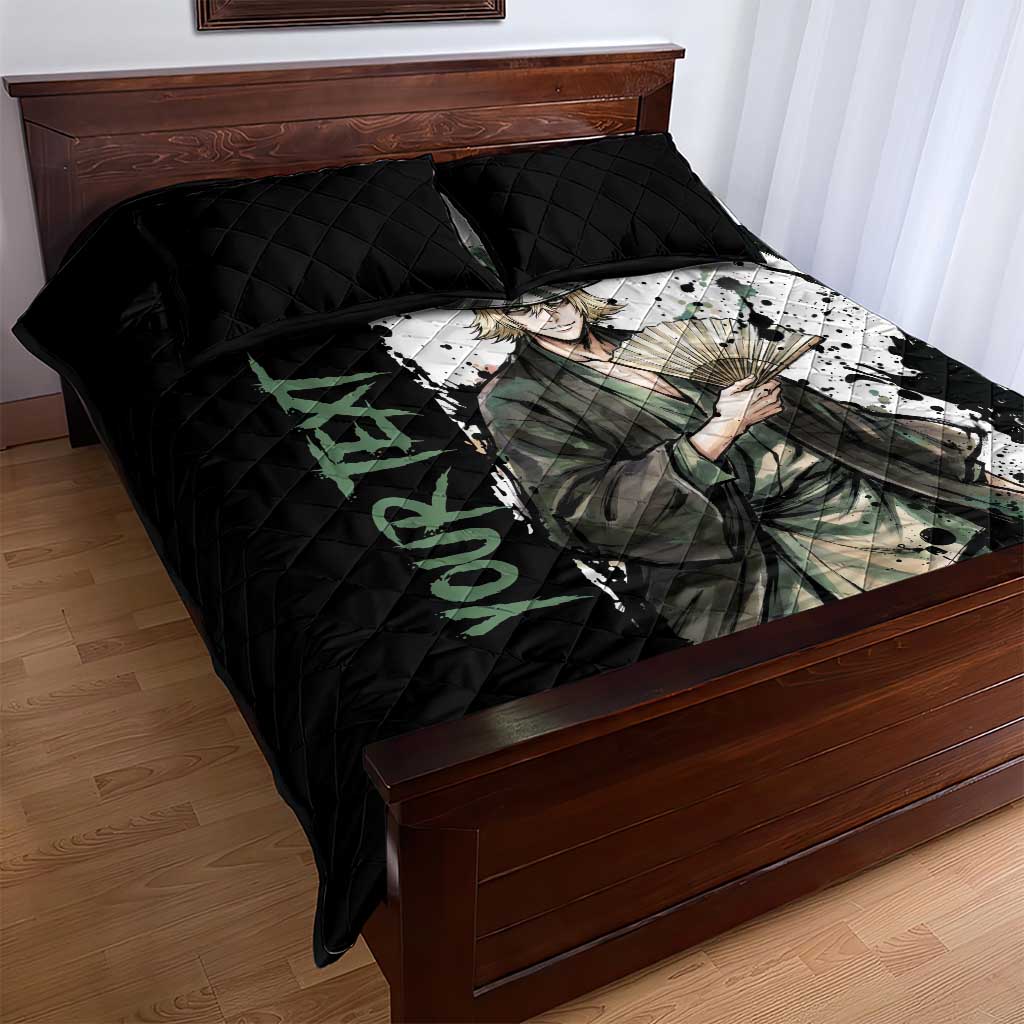 Personalized Kisuke Urahara Quilt Bed Set Ink Splash Anime Brush Style