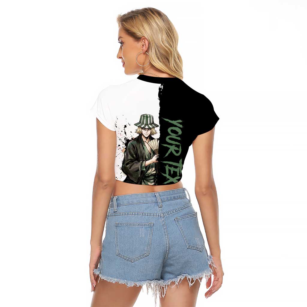 Personalized Kisuke Urahara Raglan Cropped T Shirt Ink Splash Anime Brush Style