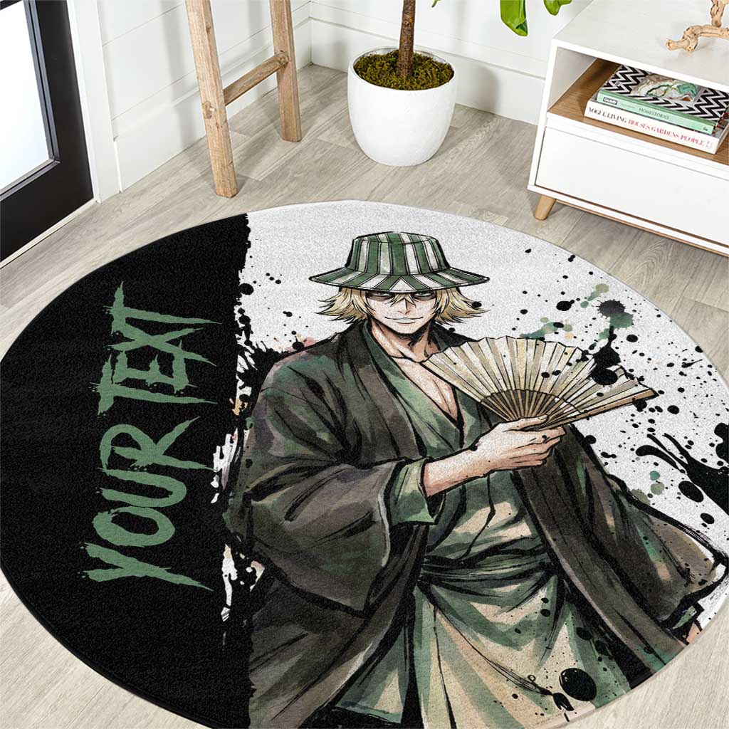 Personalized Kisuke Urahara Round Carpet Ink Splash Anime Brush Style