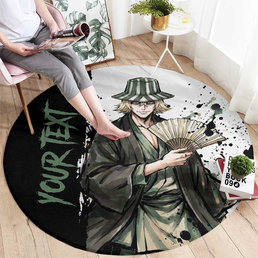 Personalized Kisuke Urahara Round Carpet Ink Splash Anime Brush Style
