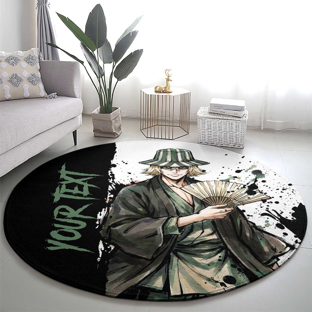 Personalized Kisuke Urahara Round Carpet Ink Splash Anime Brush Style
