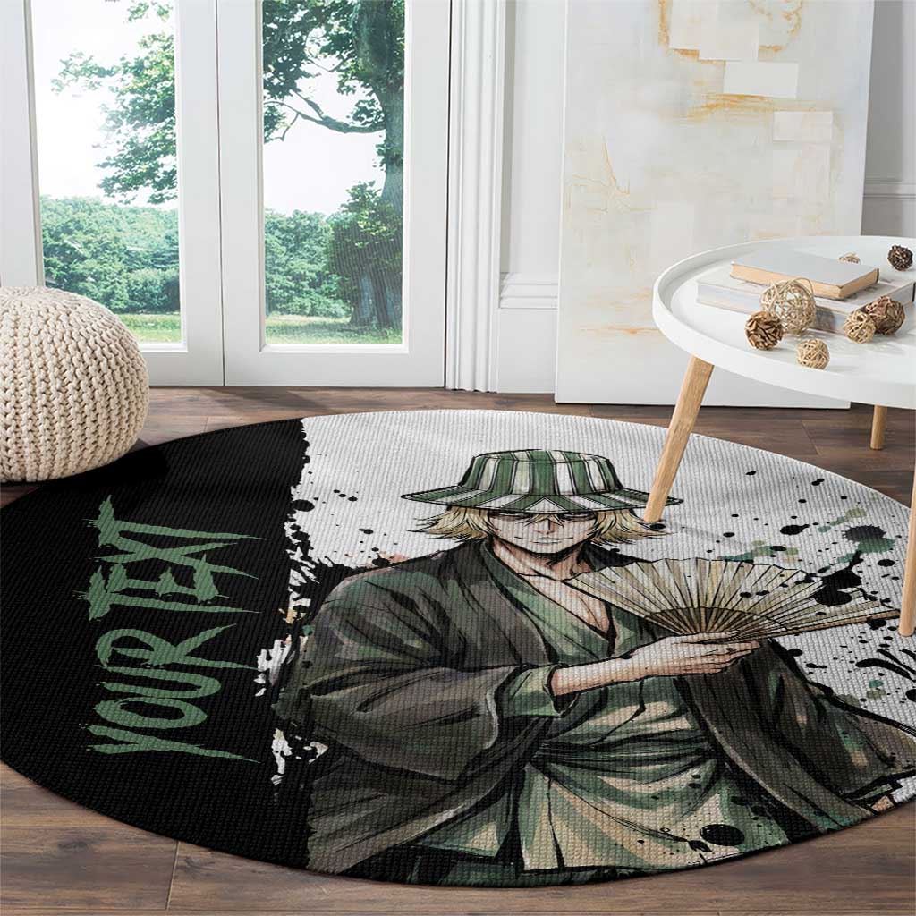 Personalized Kisuke Urahara Round Carpet Ink Splash Anime Brush Style