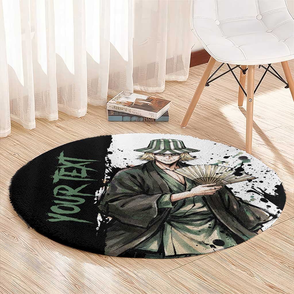 Personalized Kisuke Urahara Round Carpet Ink Splash Anime Brush Style