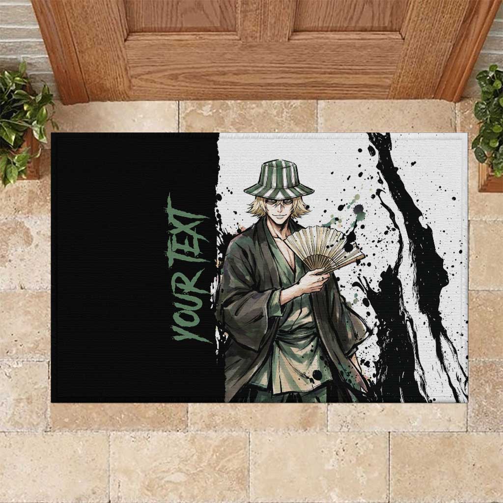 Personalized Kisuke Urahara Rubber Doormat Ink Splash Anime Brush Style