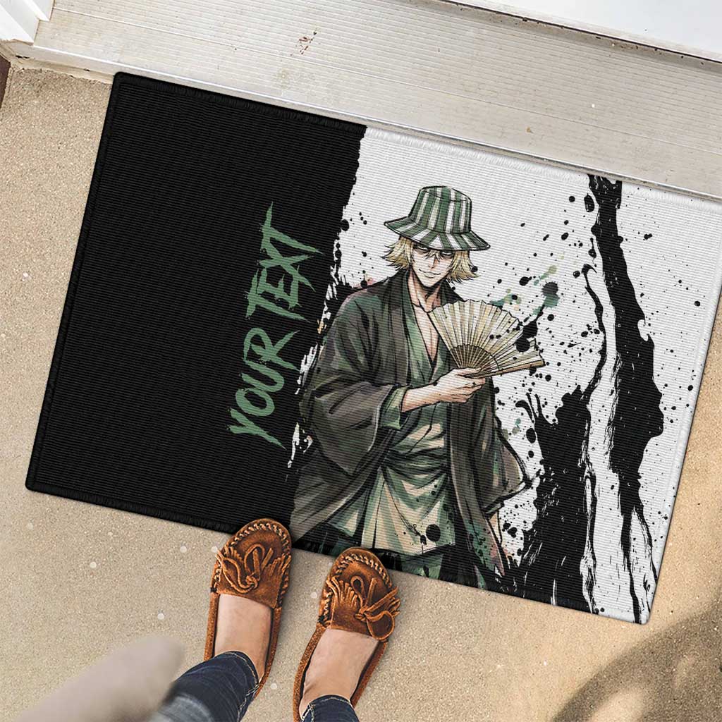Personalized Kisuke Urahara Rubber Doormat Ink Splash Anime Brush Style