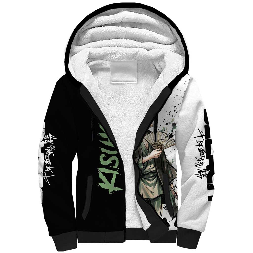 Personalized Kisuke Urahara Sherpa Hoodie Ink Splash Anime Brush Style