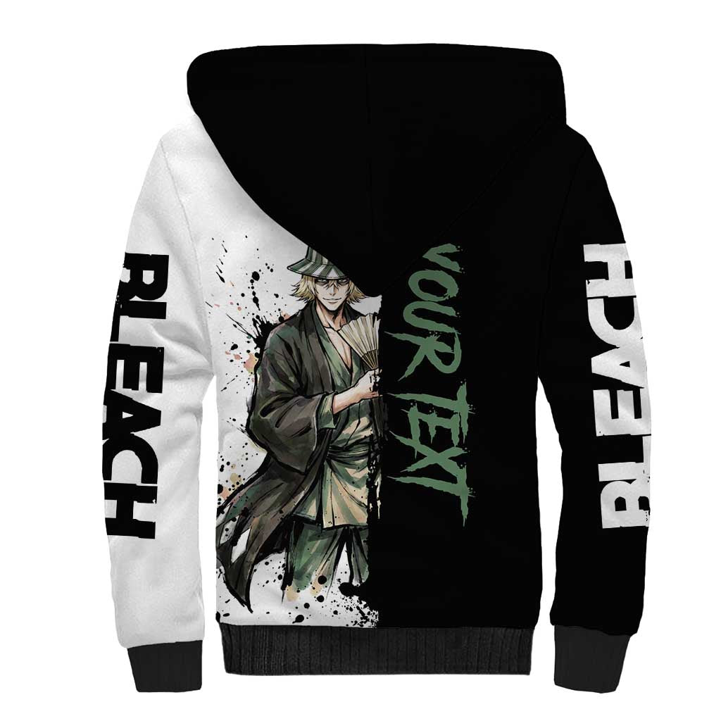 Personalized Kisuke Urahara Sherpa Hoodie Ink Splash Anime Brush Style