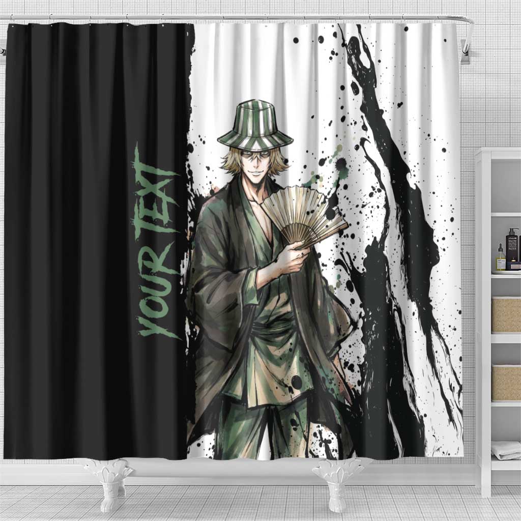 Personalized Kisuke Urahara Shower Curtain Ink Splash Anime Brush Style