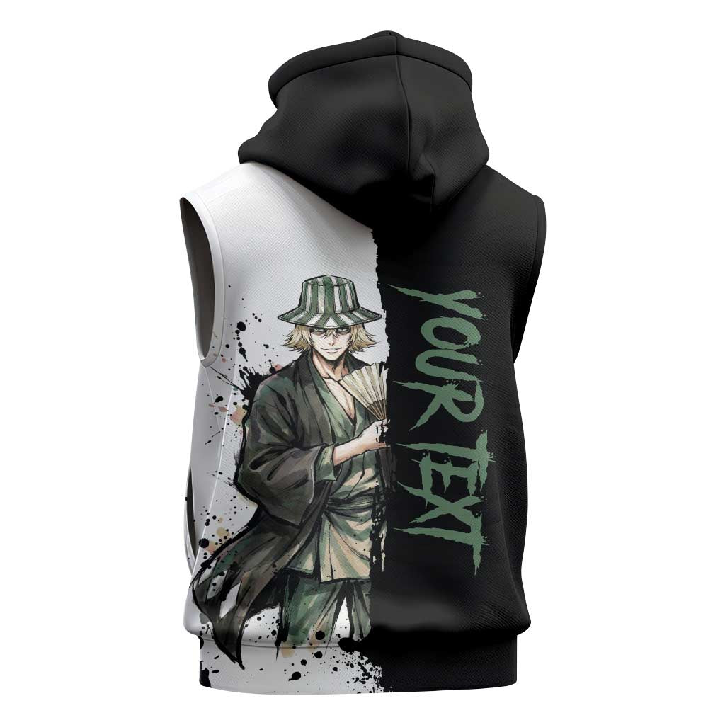 Personalized Kisuke Urahara Sleeveless Hoodie Ink Splash Anime Brush Style