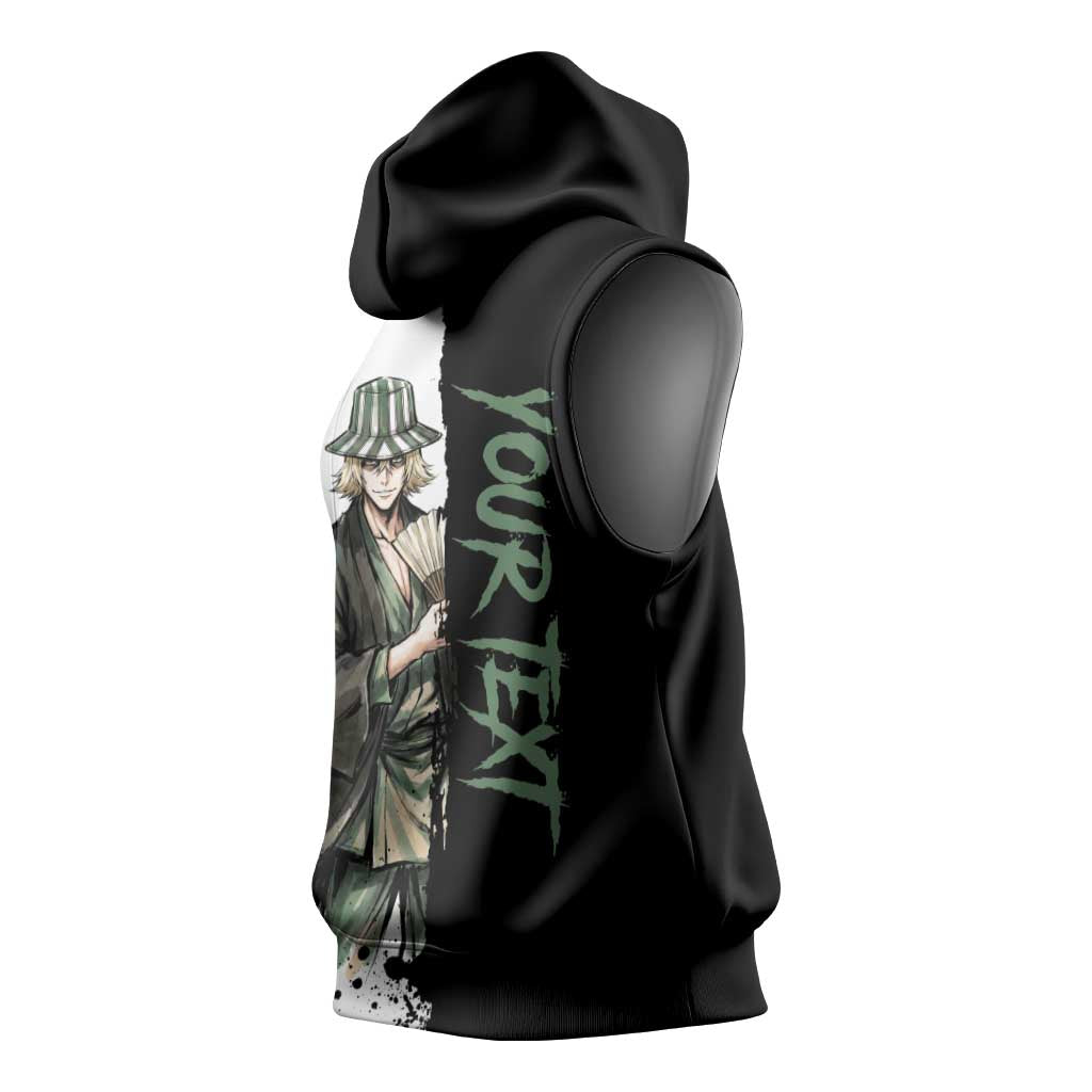 Personalized Kisuke Urahara Sleeveless Hoodie Ink Splash Anime Brush Style