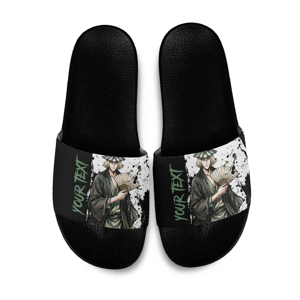 Personalized Kisuke Urahara Slide Sandals Ink Splash Anime Brush Style
