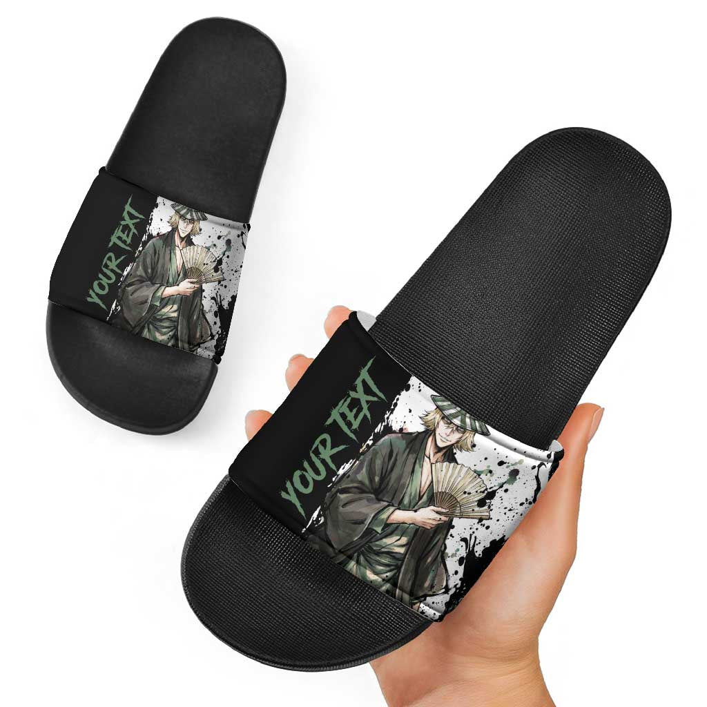 Personalized Kisuke Urahara Slide Sandals Ink Splash Anime Brush Style