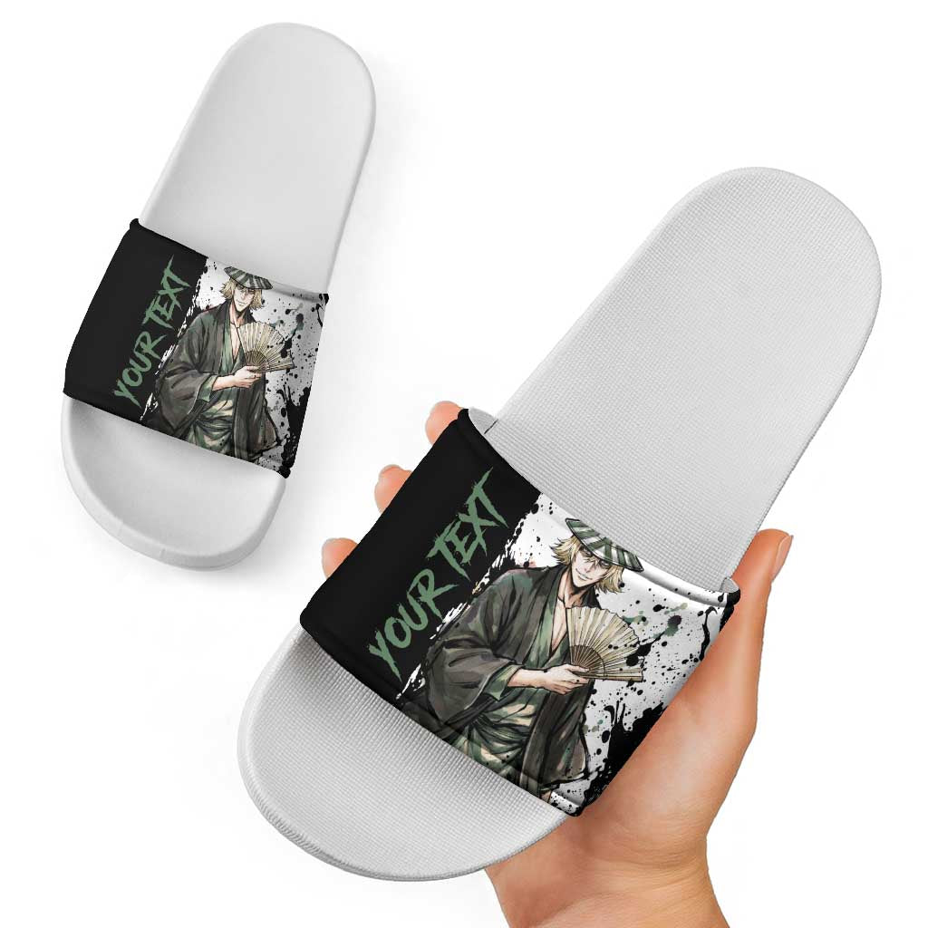 Personalized Kisuke Urahara Slide Sandals Ink Splash Anime Brush Style